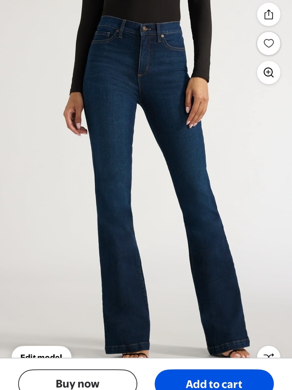 Sofia NWT Women's High-Rise Flare Jeans - Dark Blue